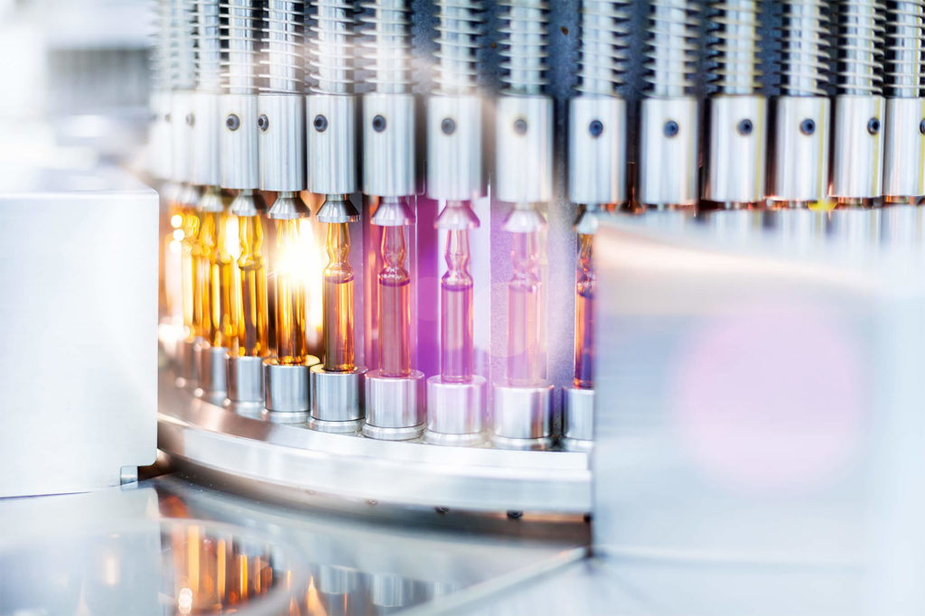 glass test tubes in a centrifuge