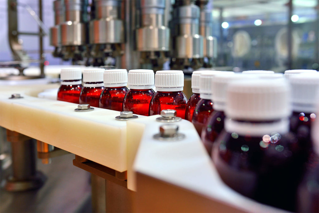 plastic bottling plant assembly line