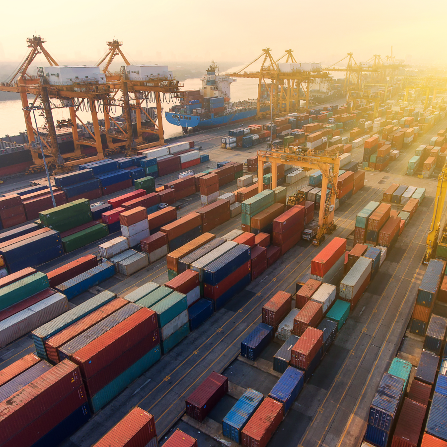 Customs Handling in the 21st Century 1 shipping yard next to a bay